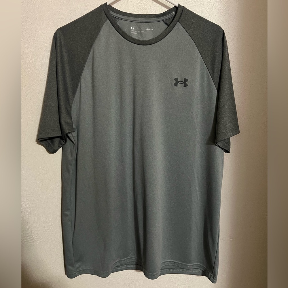 UNDER ARMOUR Activewear Loose Fit Quick Dry Athletic T Shirt Grey‎ Men's Sz L